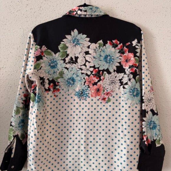 ZARA BASIC – Blusa floral con lunares (Satin blouse with a mix of florals) - Picture 4 of 7